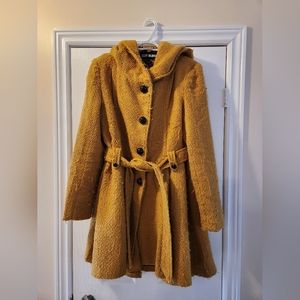 Steve Madden Single Breasted Wool Coat (Mustard)